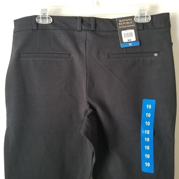 NWT Banana Republic Black Slim Straight Cropped Pant Size 10 - Picture 9 of 12
